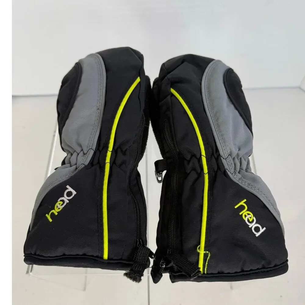Head Jr. Ski Mittens in Black, Gray, and DayGlo. Size S